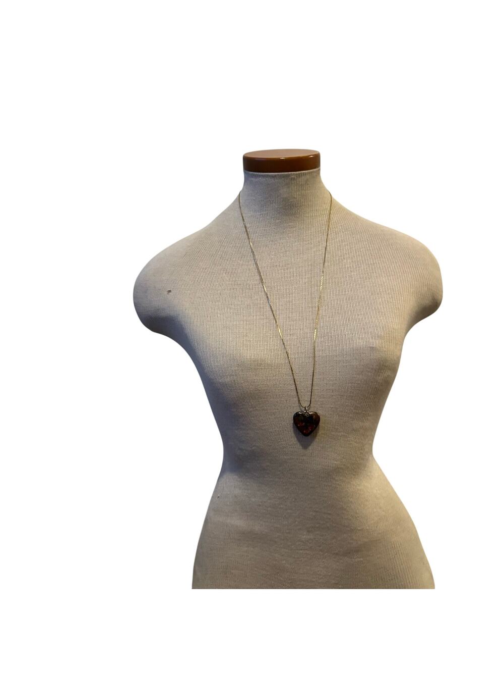 Vintage Enamel Cloissone with long gold plated Chain